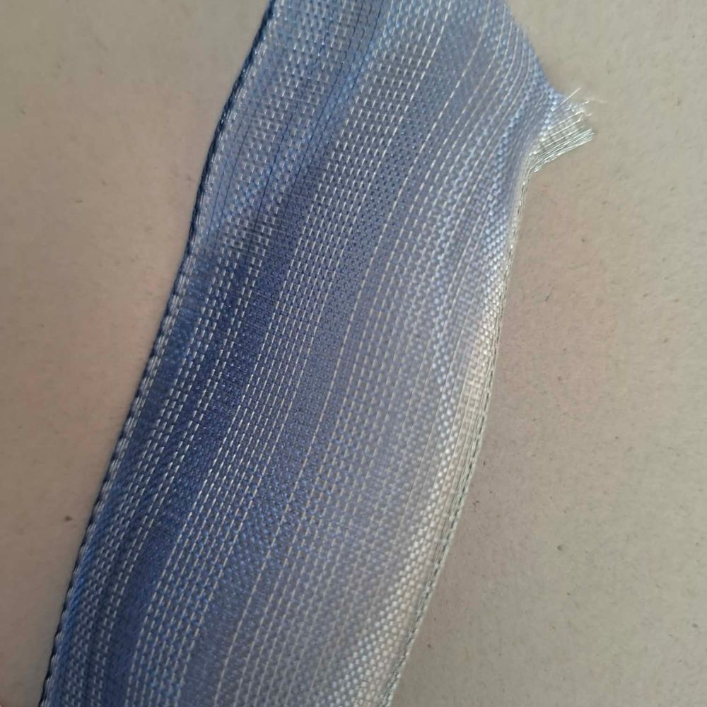 Μπλε-Ασημί Ντεγκραντέ με Σύρμα, 10 γιάρδες, 4cm
